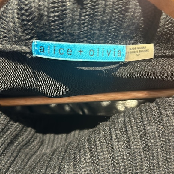 Alice + Olivia black knit, off the shoulder dress with mesh back detail - Picture 4 of 4